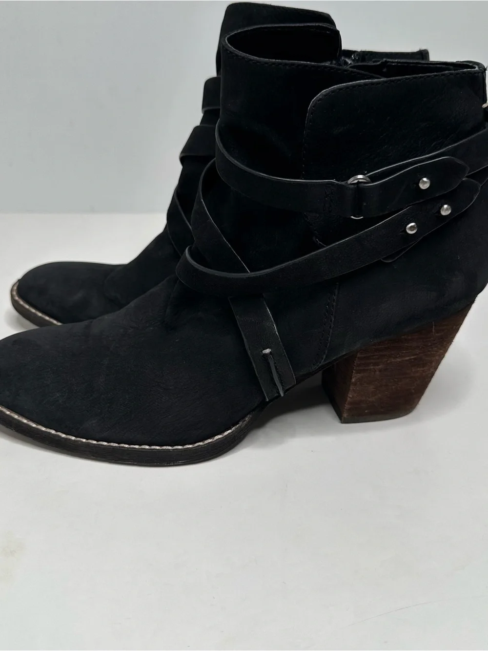 Sam Edelman Merton Black Suede Leather Ankle Booties Size 9
